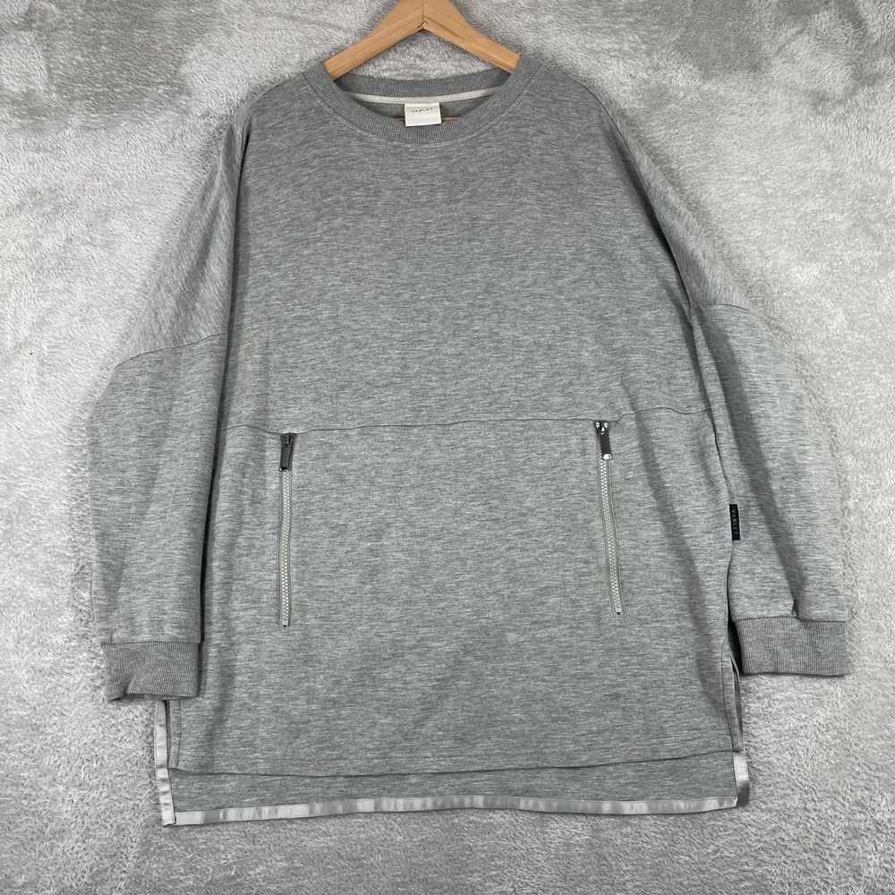 Varley Bayliss Sweatshirt‎ Womens Medium Gray Oversized Pullover Zip Pockets